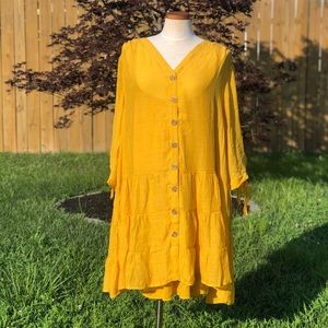 Golden Button Down Dress 2x